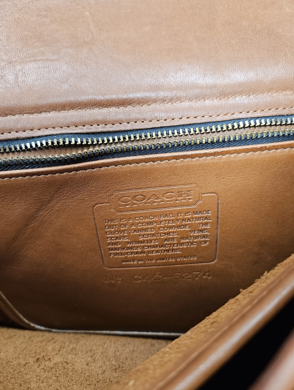 VTG COACH Bag Briefcase Business Men's Leather 5274 Essex Brief Cognac Brown - Picture 12 of 16